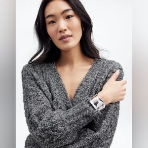 Madewell Cable V-Neck Cardigan